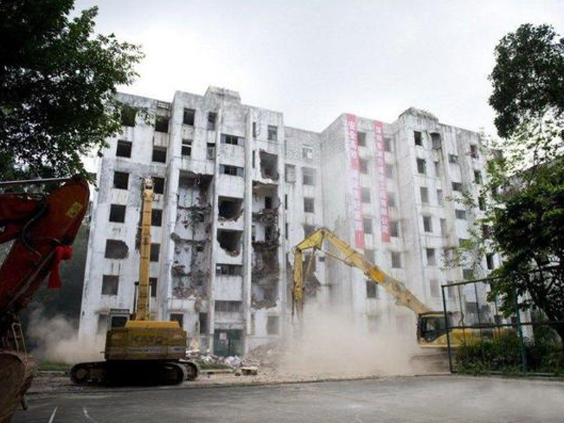 使用海沙的建筑物，墻體受損嚴重